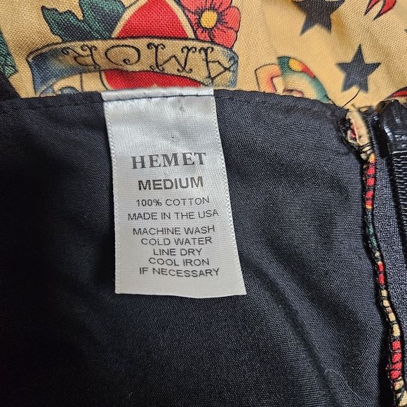 Hemet Vintage Tattoo Pin Up Dress Retro Rockabilly Medium - Picture 3 of 5